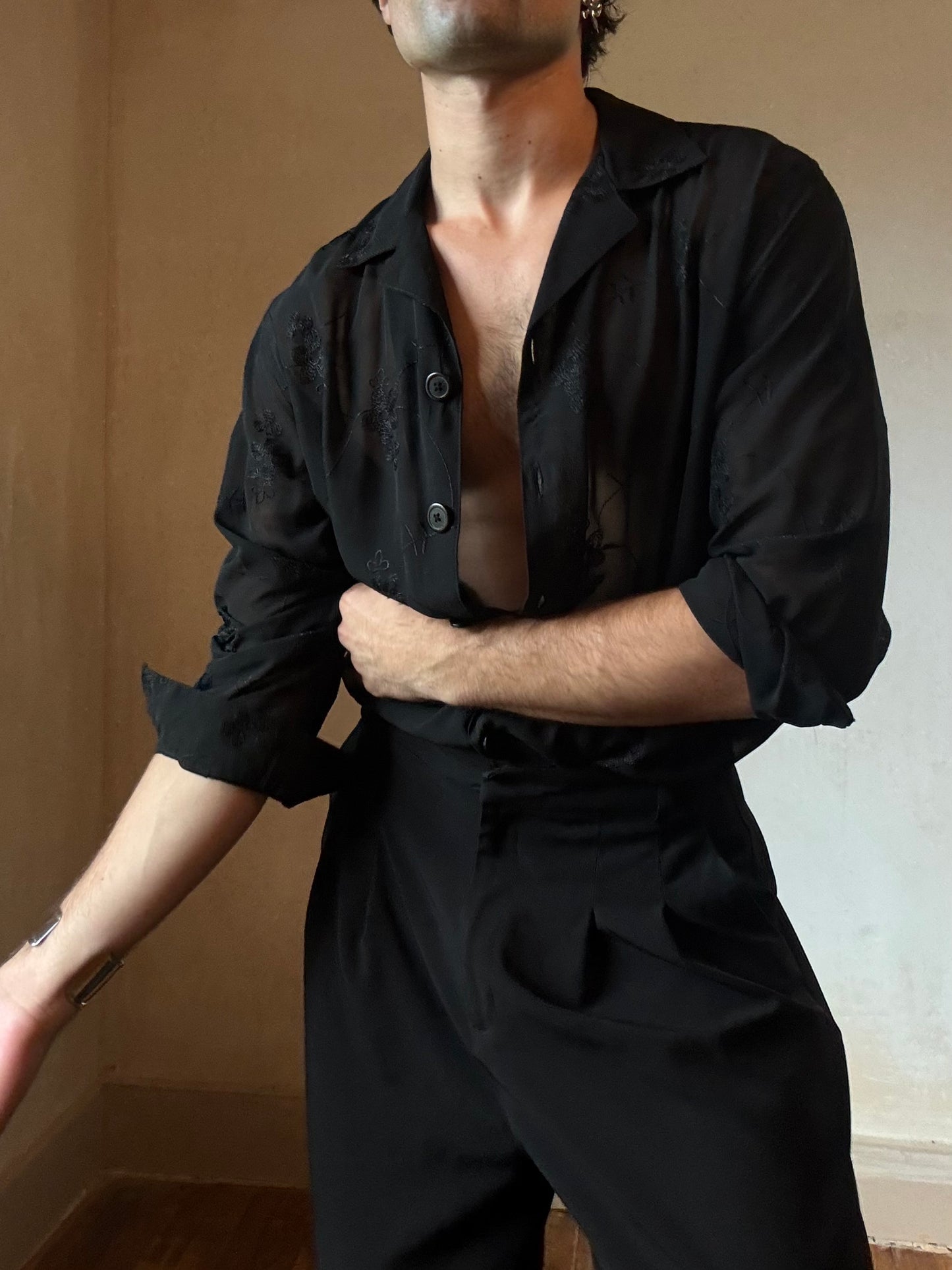 NTouch Sheer Black Blouse