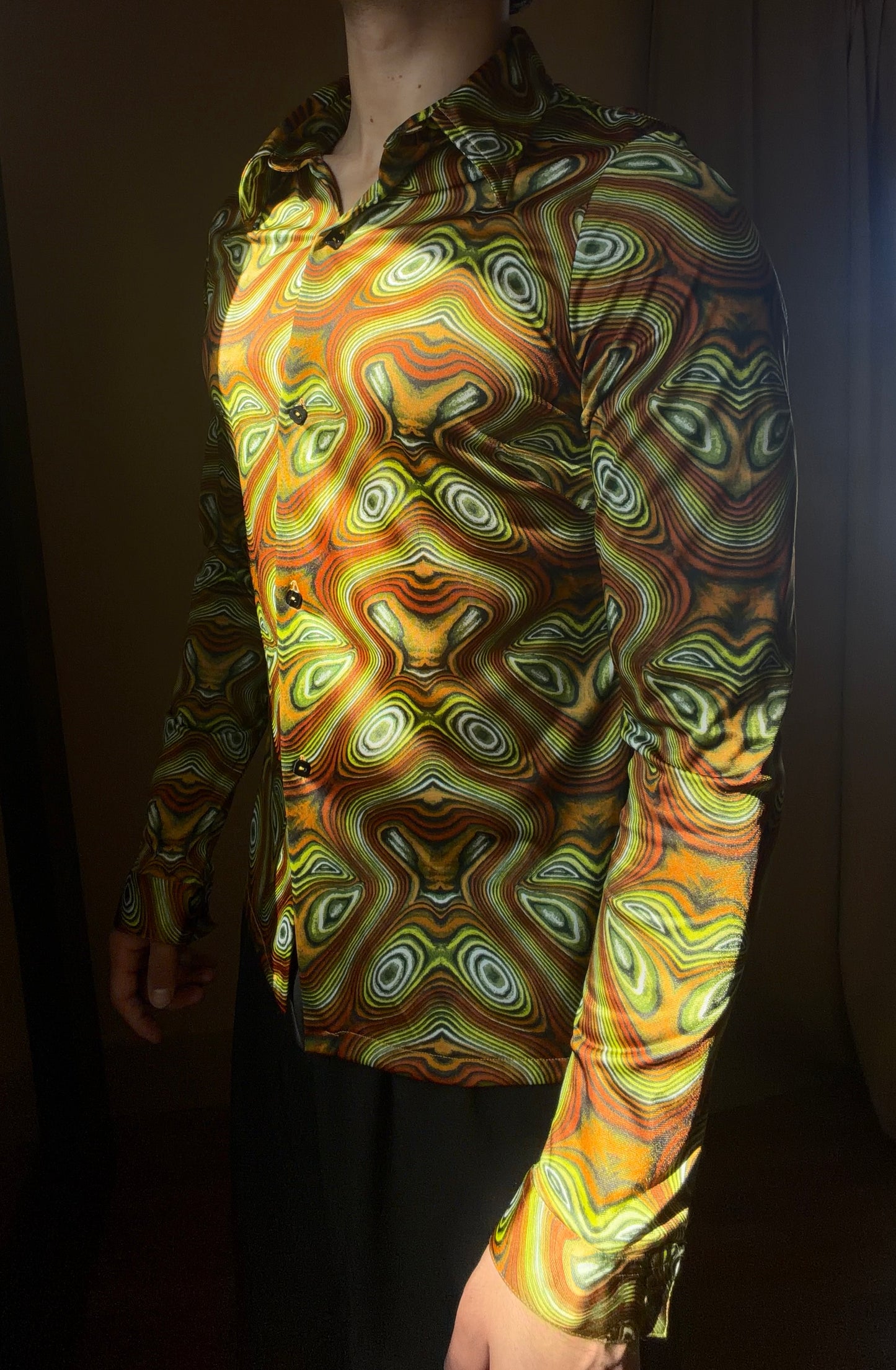 Olive & Ochre Psychedelic Top