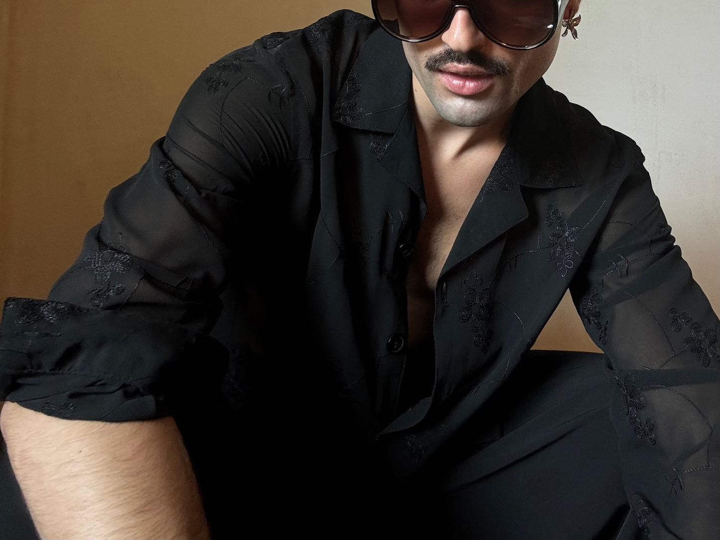 NTouch Sheer Black Blouse