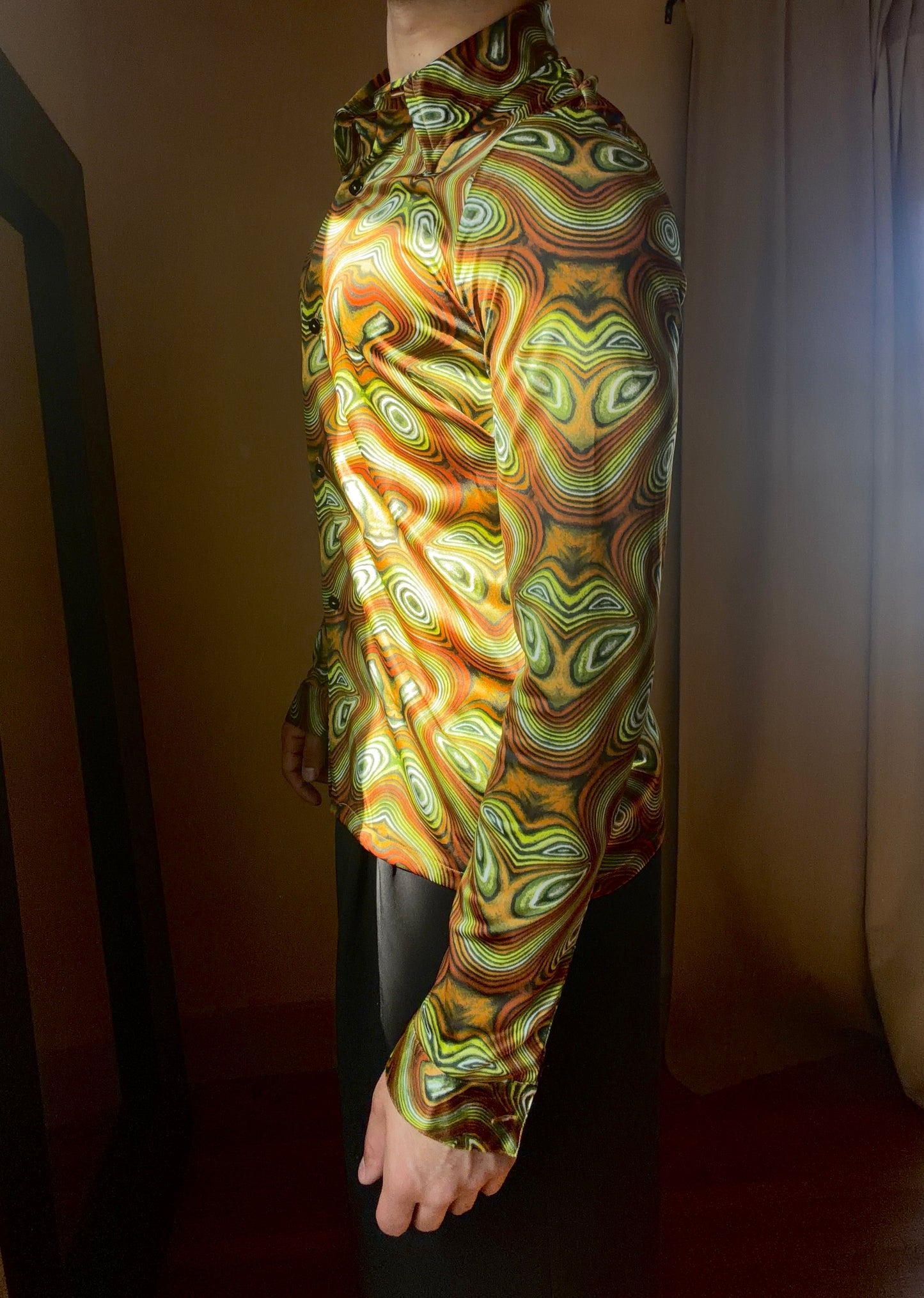 Olive & Ochre Psychedelic Top