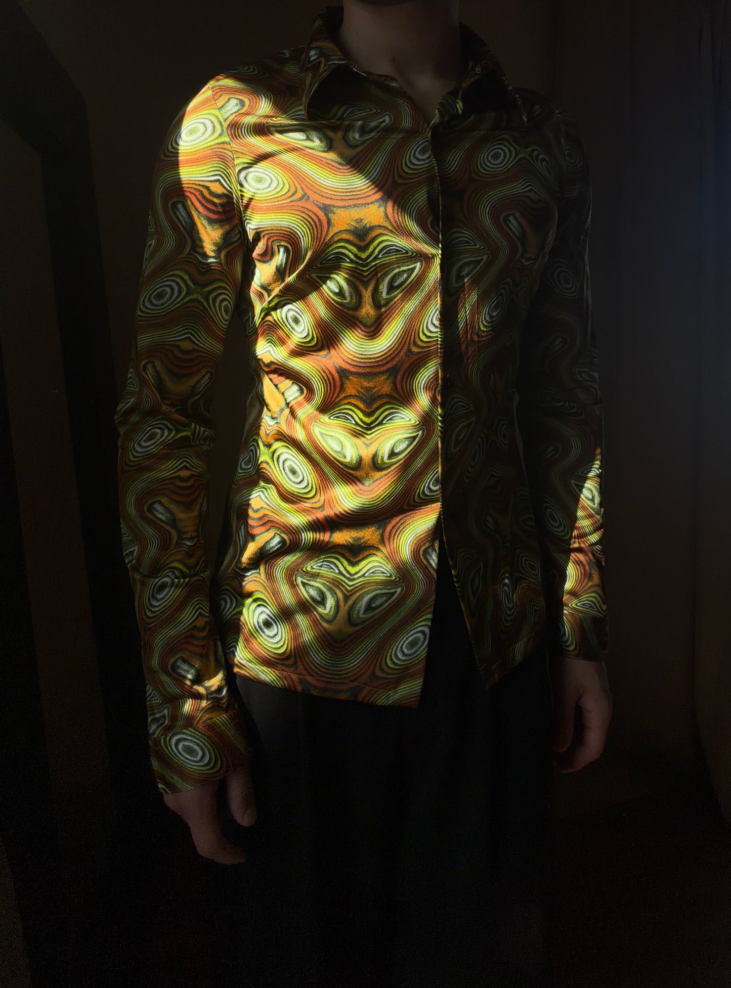 Olive & Ochre Psychedelic Top
